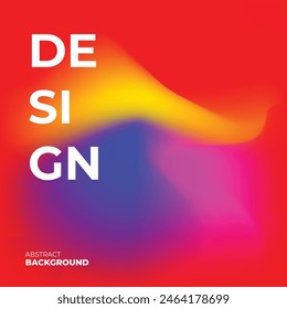 Vector abstract liquid color background for poster design. Red, blue and yellow colors. Eps10