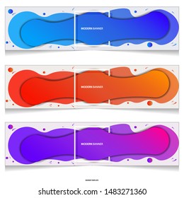 Vector abstract liquid colourful design banners web template.