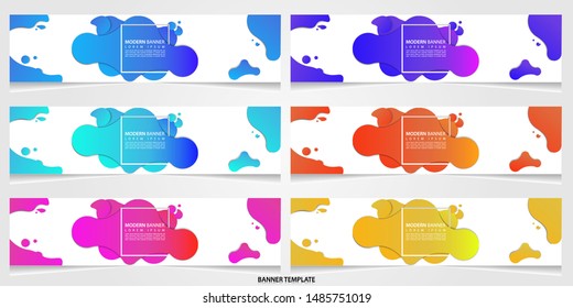 Vector abstract liquid colourful design banners web template.