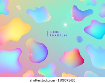 Vector abstract liquid flow background. Fluid gradient 3d shapes composition. Futuristic design poster, landing page, illustration. pastel colors poster