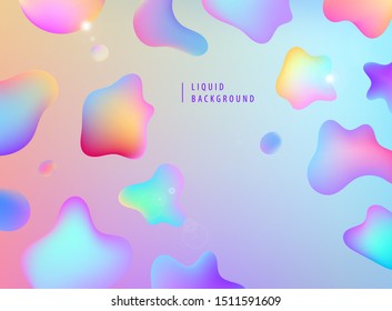 Vector abstract liquid flow background. Fluid gradient 3d shapes composition. Futuristic design poster, landing page, illustration. pastel colors poster