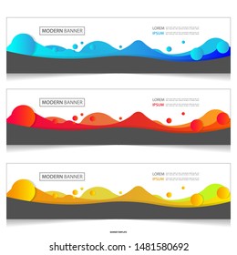 Vector abstract liquid geometric colourful design banner web template.