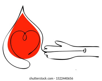Vector abstract logo associated with blood donation.