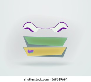Vector abstract logo, an attractive icon isolated on white.
