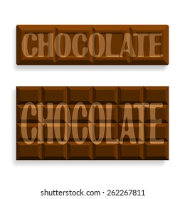 Vector abstract logo for black dark bitter chocolate bar dessert  with inscription on label chocolate, tile pattern