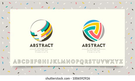 Vector Abstract Logo Brand Company Design on modern background template. Internet and social network web concept with alphabet font easy editable for Your design 