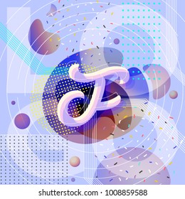 Vector Abstract Logo. Brand Company Design on modern background template. Internet and social network web concept with alphabet letter F. Easy editable for Your web, banner or poster design. 