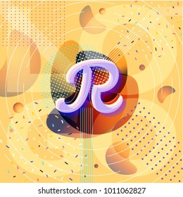 Vector Abstract Logo. Brand Company Design on modern background template. Internet and social network web concept with alphabet letter R. Easy editable for Your web, banner or poster design. 