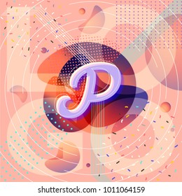 Vector Abstract Logo. Brand Company Design on modern background template. Internet and social network web concept with alphabet letter P. Easy editable for Your web, banner or poster design. 
