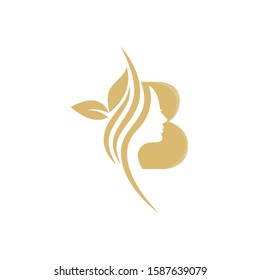 Vector abstract logo and branding design templates in trendy linear minimal style, emblem for beauty studio and cosmetics - female portrait, beautiful woman's face - badge for make up artist, fashion 