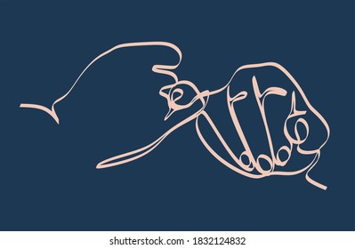 Vector abstract logo and branding design template in a trendy linear minimalistic style - Vow of peace
- love and friendship concept - tattoo or sticker design template