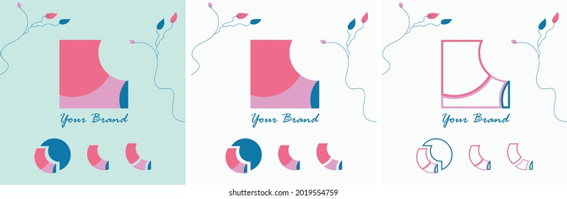Vector abstract logo and branding design templates. This Logo suitable for Fashion and Beauty.