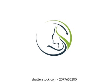 Vector abstract logo and branding design templates in trendy linear minimal style, emblem for beauty studio and cosmetics - female portrait, beautiful woman's face - badge for make up artist, fashion