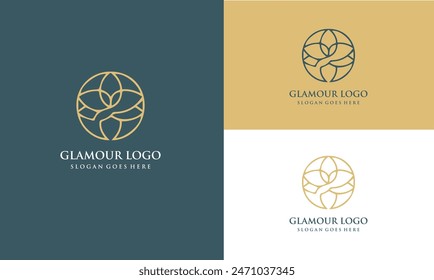 Vector abstract logo and branding Glamour logo design templates in trendy linear minimal style EPS10