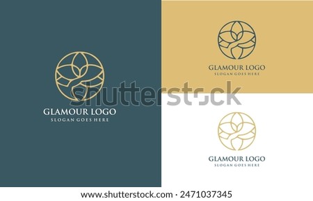 Vector abstract logo and branding Glamour logo design templates in trendy linear minimal style EPS10