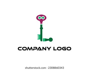 Vector abstract logo and branding lock key logo design templates in trendy linear minimal style. Perfect logo for business related to industry. creative logo design vector template.