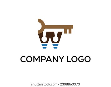 Modelos de diseño del logotipo abstracto de vectores y de la llave de bloqueo de marca en un estilo minimalista lineal de moda. Logotipo perfecto para empresas relacionadas con la industria. plantilla vectorial de diseño de logotipo creativo.