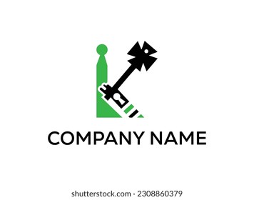 Modelos de diseño del logotipo abstracto de vectores y de la llave de bloqueo de marca en un estilo minimalista lineal de moda. Logotipo perfecto para empresas relacionadas con la industria. plantilla vectorial de diseño de logotipo creativo.