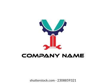 Modelos de logotipo abstracto vectorial y diseño de marca de logotipo machánico en un estilo minimalista lineal de moda. Logotipo perfecto para empresas relacionadas con la industria. plantilla vectorial de diseño de logotipo creativo.