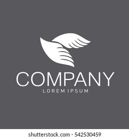 Vector abstract logo. Business Icons. Wings logo. Company identity. Icon isolated on white background. Graphic design editable for your design.