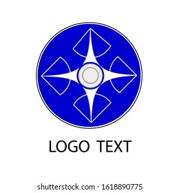 Vector abstract logo. It consists of blue and white circles and lines.