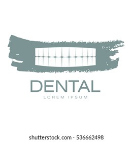 Vector abstract logo. Dental clinic. Company identity. Icon isolated on white background. Graphic design editable for your design.