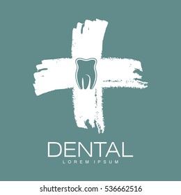 Vector abstract logo. Dental clinic. Company identity. Icon isolated on white background. Graphic design editable for your design.