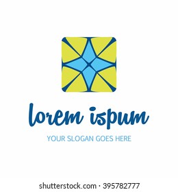 Vector abstract logo design element. Company emblem icon with ottoman motifs. Simple geometric mandala logo for boutique, interior, cosmetics