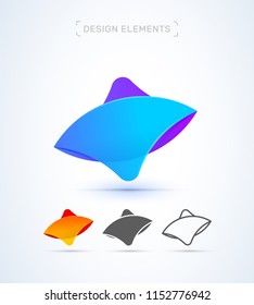 Vector abstract logo design elements. Material design, flat and line art style. Application icon.