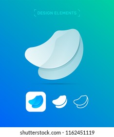 Vector abstract logo design elements. Material design, flat and line art style. Application icon.