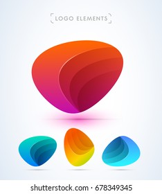 Conjunto de formas de diseño de logotipo abstracto vectorial. Burbuja de mensajes de diseño de material.