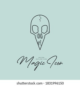Vector abstract logo design template in trendy linear minimal style - sun, moon and stars - abstract symbol for cosmetics and packaging, jewelry, hand crafted or beauty products