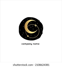 Vector abstract logo design template in trendy linear minimalistic style. Symbol for cosmetics, jewelry, beauty products.  Logo template in simple linear style. Vector illustration.