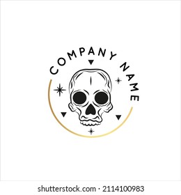 Vector abstract logo design template in trendy linear minimalistic style. Symbol for cosmetics, jewelry, beauty products.  Logo template in simple linear style. Vector illustration.