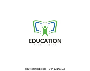 Vector abstract logo design template - online education and learning concept 