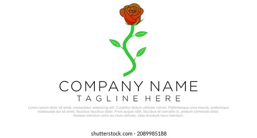 Modelos de diseño de logotipo abstracto vectorial en flor de estilo minimalista lineal de moda