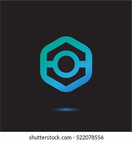 Vector abstract  logo element. Colorful icons. Modern beautiful logo for corporate style, business, mobile and web. Logo on dark background.