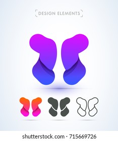 Vector abstract logo elements. Material design style