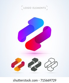 Vector abstract logo elements. Material design style