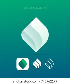 Vector abstract logo elements. Material design, flat, line art style. Application icon