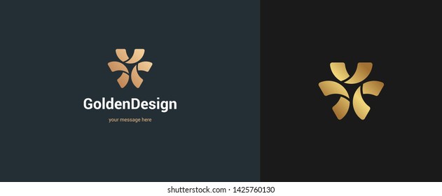 Vector abstract logo emblem design elegant modern minimal style. Premium business geometric logotype symbol for corporate identity.