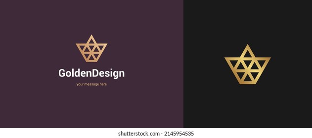 Vector abstract logo emblem design elegant wire lines king crow modern minimal style. Premium business geometric logotype symbol for corporate identity.