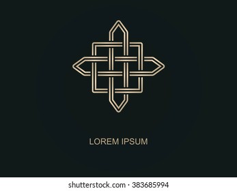 Vector abstract logo. Geometric logo design. Minimal outline style. 