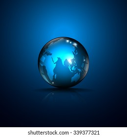 vector abstract logo globe green solution innovate concept