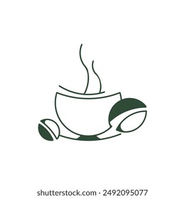 Vector Abstractas Logo Icono Granos De Café Y Tazas