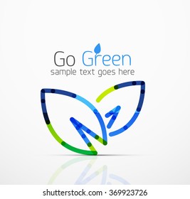 Vector abstract logo idea, eco leaf, nature plant, green concept business icon. Creative logotype design template