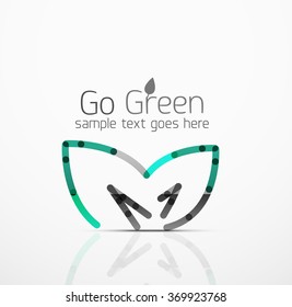 Vector abstract logo idea, eco leaf, nature plant, green concept business icon. Creative logotype design template
