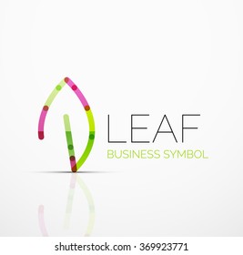 Vector abstract logo idea, eco leaf, nature plant, green concept business icon. Creative logotype design template
