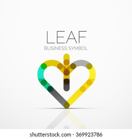 Vector abstract logo idea, eco leaf, nature plant, green concept business icon. Creative logotype design template