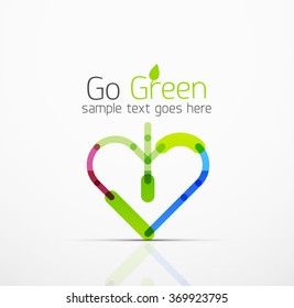 Idea de logotipo abstracto vectorial, hoja ecológica, planta natural, icono de negocio de concepto verde. Plantilla de diseño de logotipo creativo